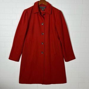 Banana Republic Womens Wool Blend dark Orange Pea coat Size Small